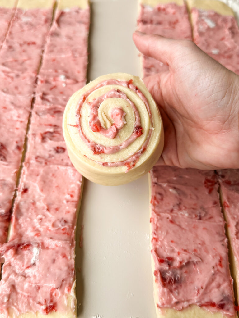 Form your strawberry roll