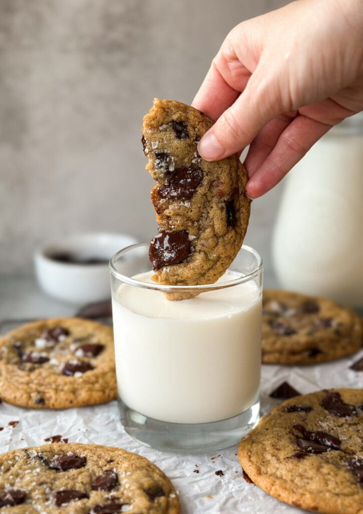 Chewy Sourdough Brown Butter Chocolate Chip Cookies