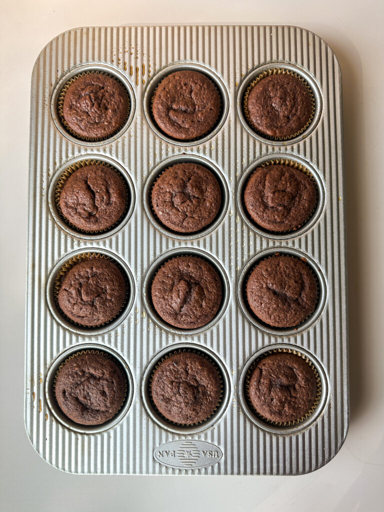 Cupcakes fresh out of the oven