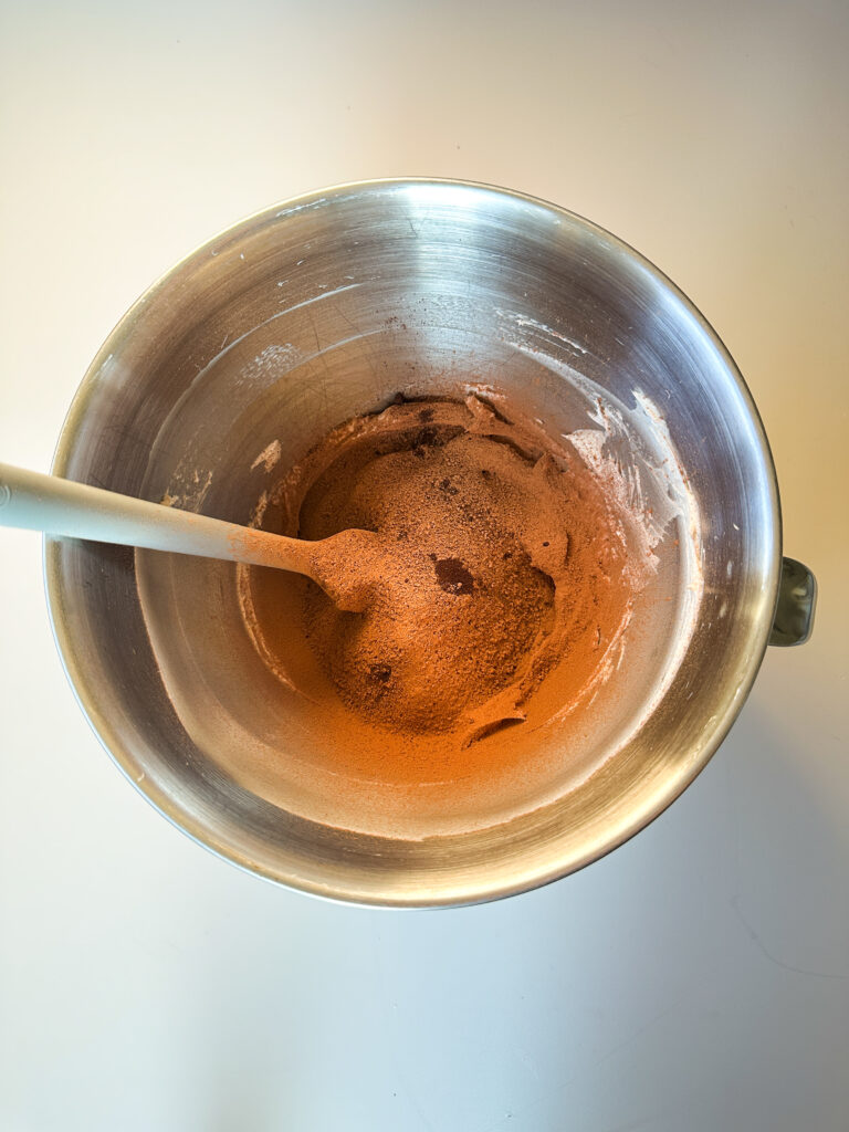 Beat in cocoa, espresso, and salt