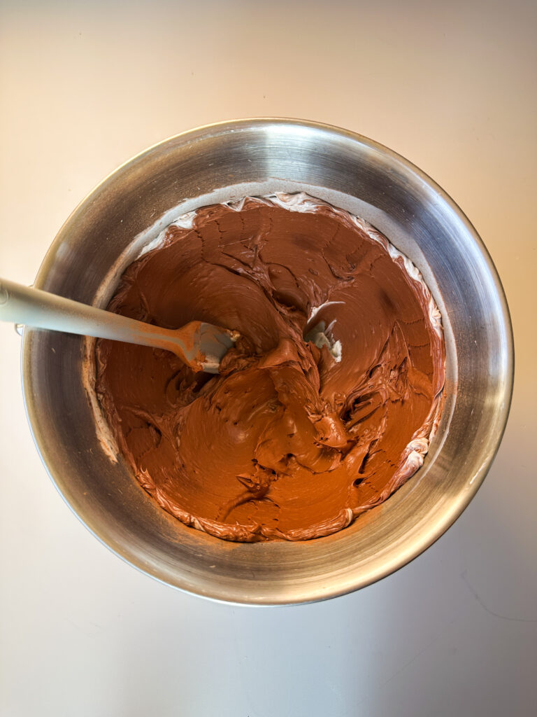 Whip in melted chocolate