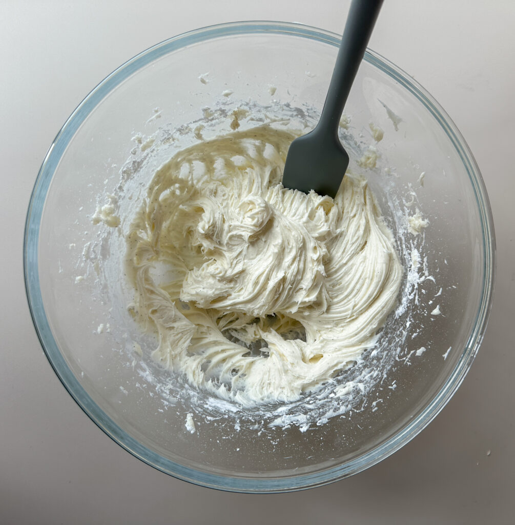 Add vanilla, salt, and powdered sugar