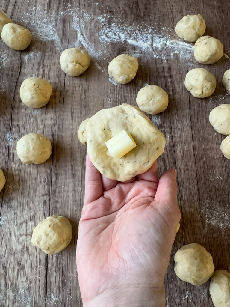 Add a chunk of cheese to the center