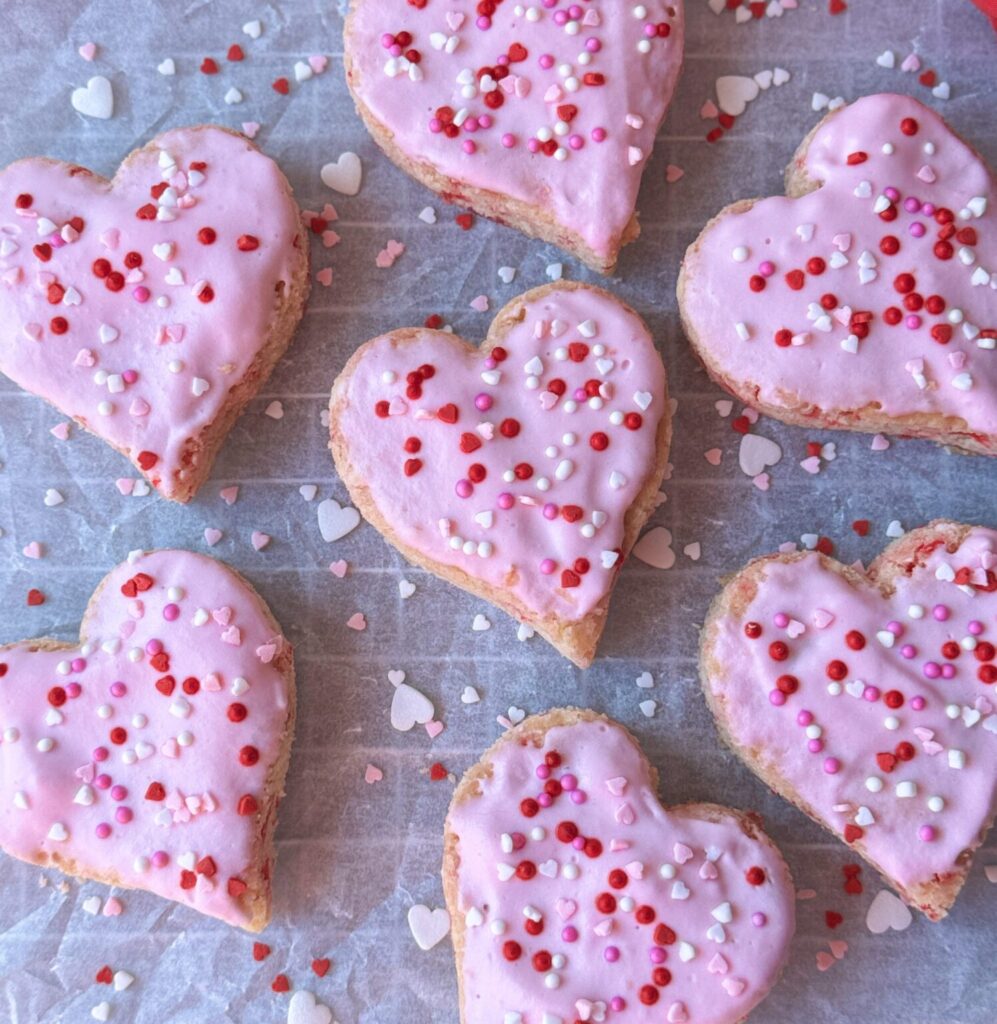 Sourdough Sugar Cookie Bar Hearts (soft & chewy!)