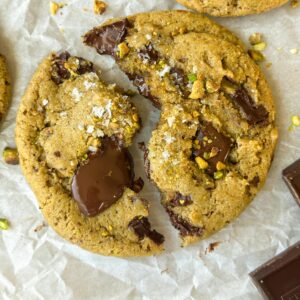 Sourdough Pistachio Chocolate Chunk Cookies