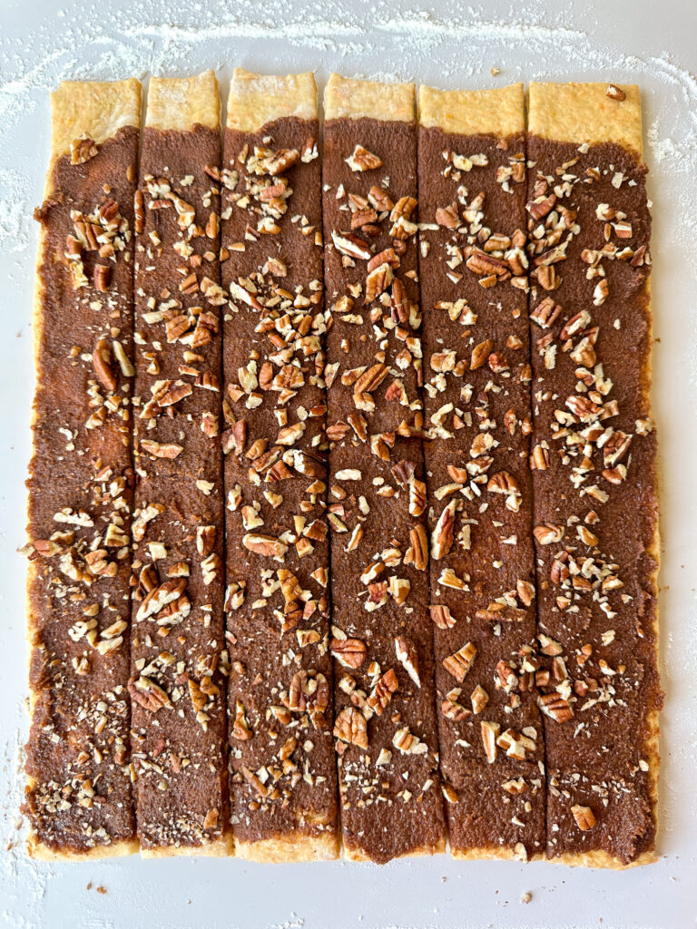 Cut dough into 6 2 inch strips