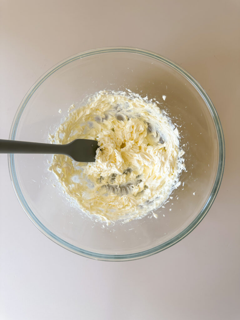 Cream butter and cream cheese