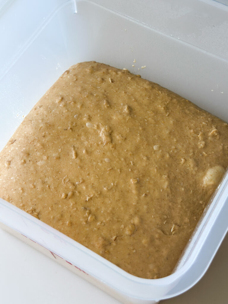 Dough after rising double in size