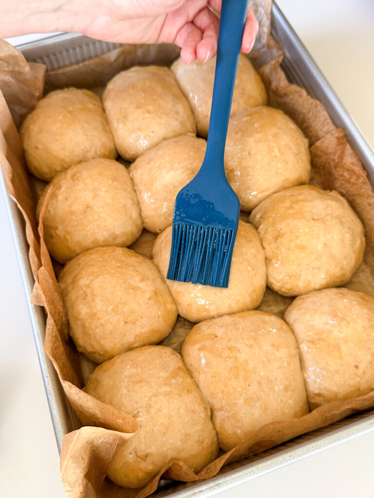 Brush with egg wash and sprinkle with oats