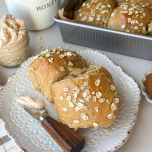 Sourdough Oatmeal Molasses Dinner Rolls
