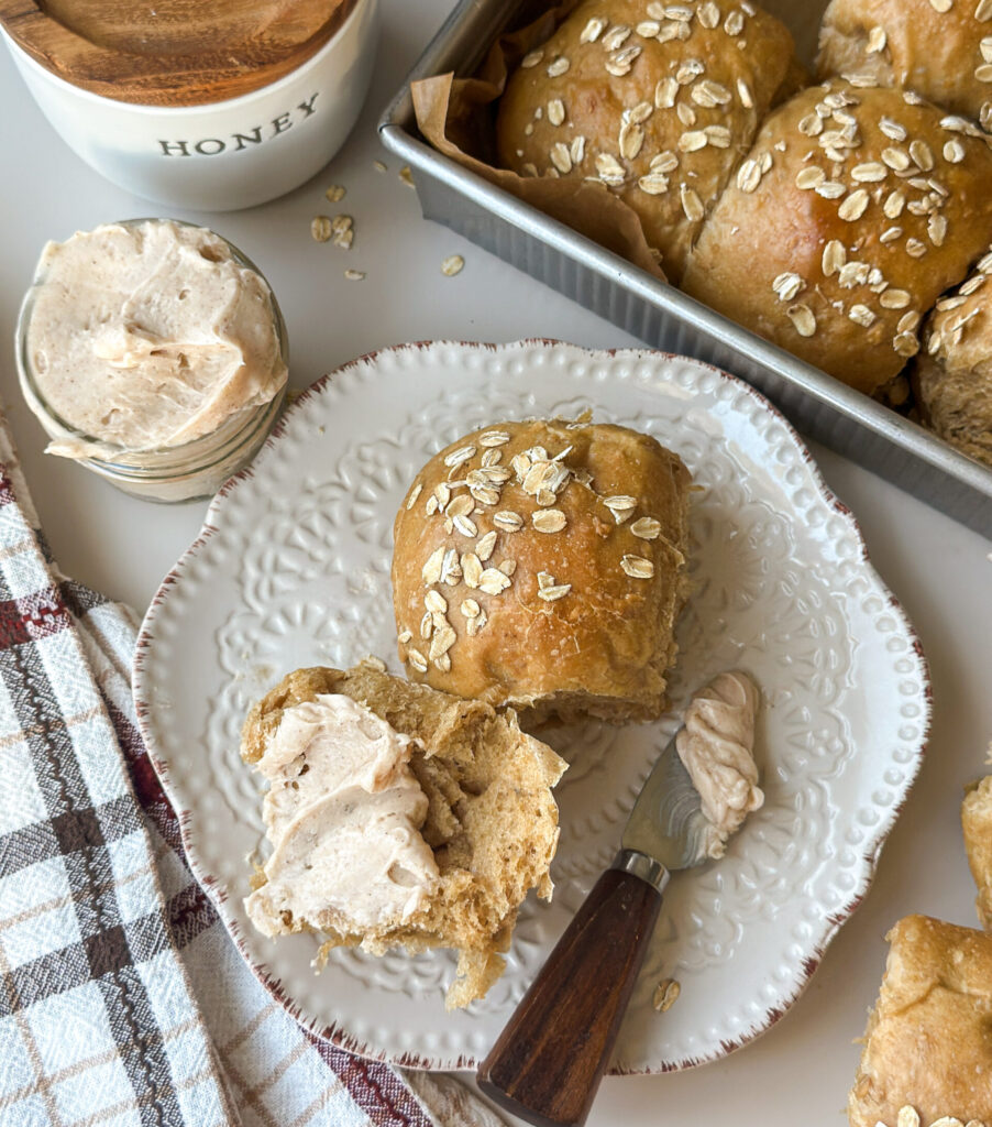 Sourdough Oatmeal Molasses Dinner Rolls