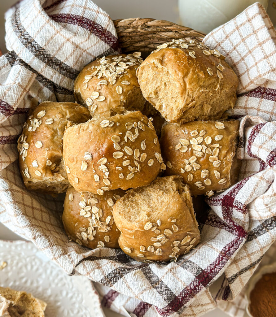 Sourdough Oatmeal Molasses Dinner Rolls