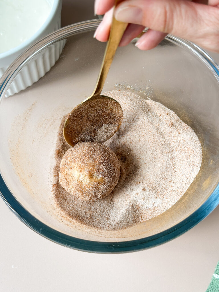 Roll in the cinnamon sugar