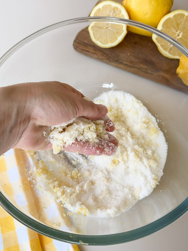 Rub the sugar and zest for maximum lemon flavor 