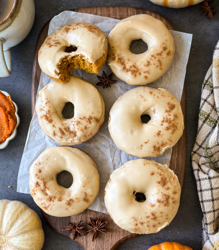 Sourdough Pumpkin Donuts (with brown sugar maple glaze)