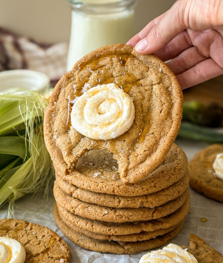 Sourdough Cornbread Cookies (with honey buttercream)