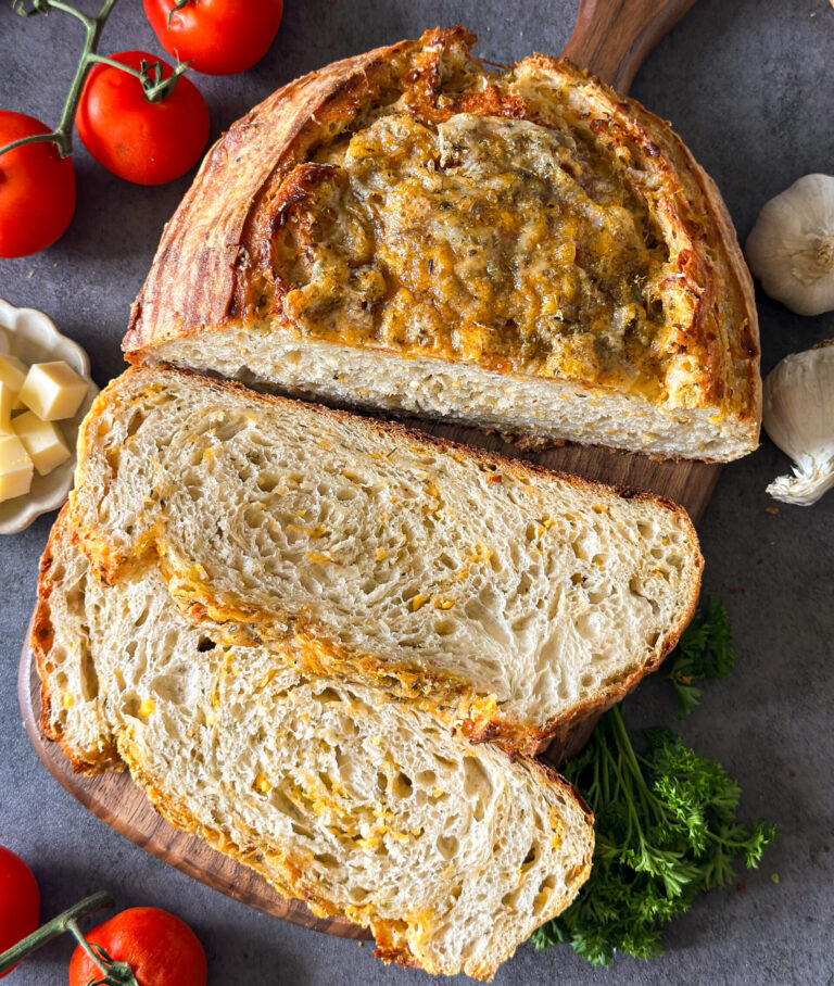 Italian Herb & Cheese Artisan Sourdough Bread